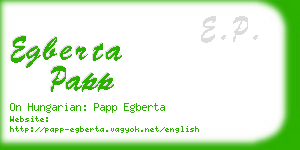 egberta papp business card
